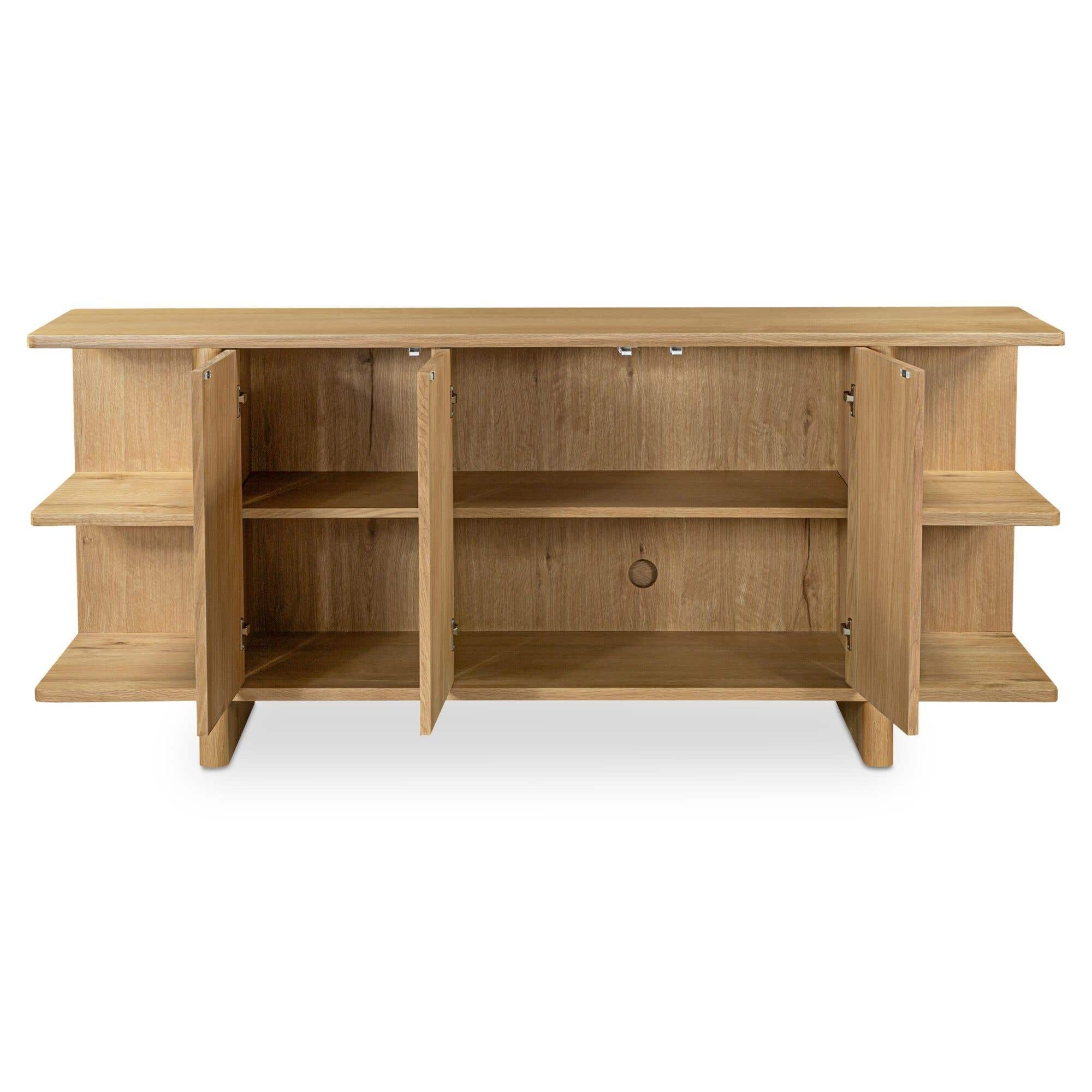 Buffet contemporain en bois avec portes de rangement pour salle à manger et salon