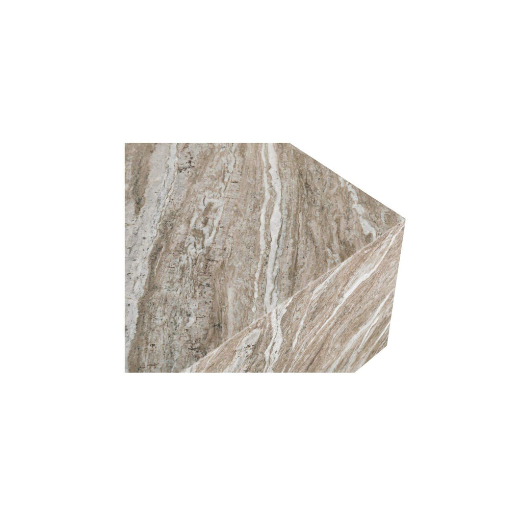 Table basse d'extérieur moderne en marbre et métal avec plateau carré pour patio et terrasse