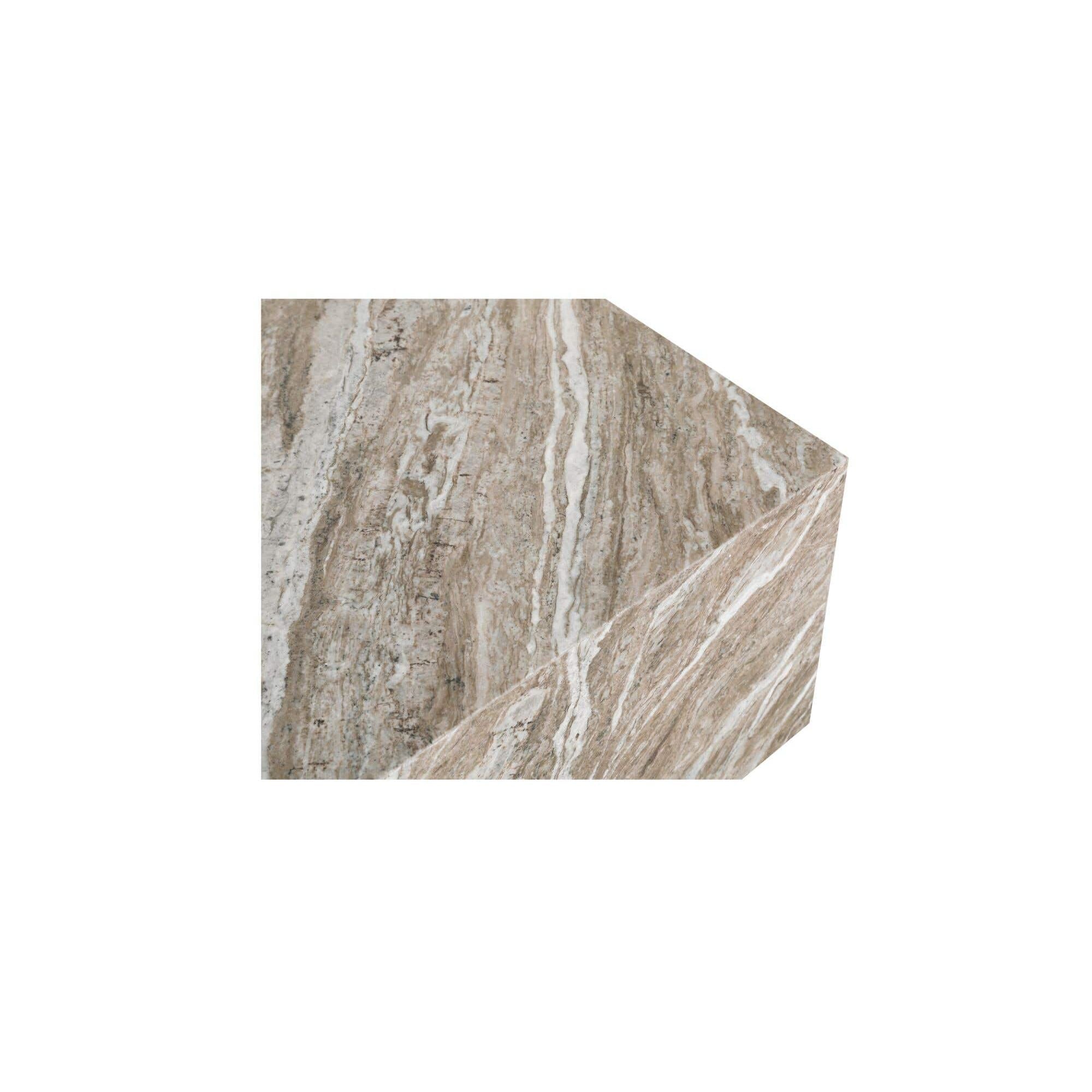 Table basse d'extérieur moderne en marbre et métal avec plateau carré pour patio et terrasse