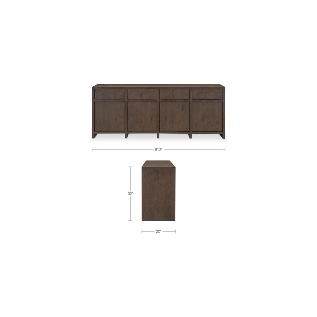 Bahut moderne en bois avec portes de rangement pour salle à manger et salon