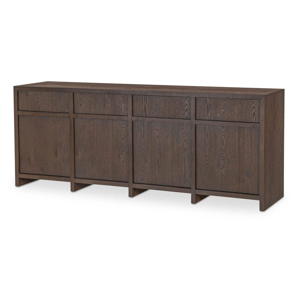 Bahut moderne en bois avec portes de rangement pour salle à manger et salon