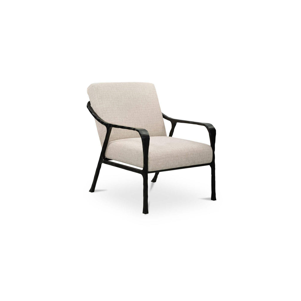 Fauteuil moderne en cuir et métal avec structure en bois pour salon