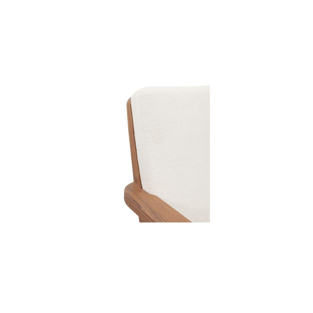Fauteuil d'appoint moderne en bois et métal tapissé avec cadre épuré pour salon