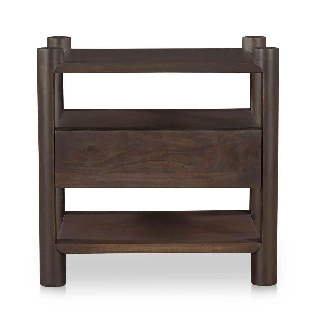 Table de chevet contemporaine en bois avec cadre minimaliste pour chambre à coucher