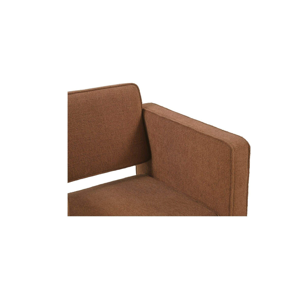 Fauteuil d'appoint moderne en cuir et tissu avec cadre en bois pour salon