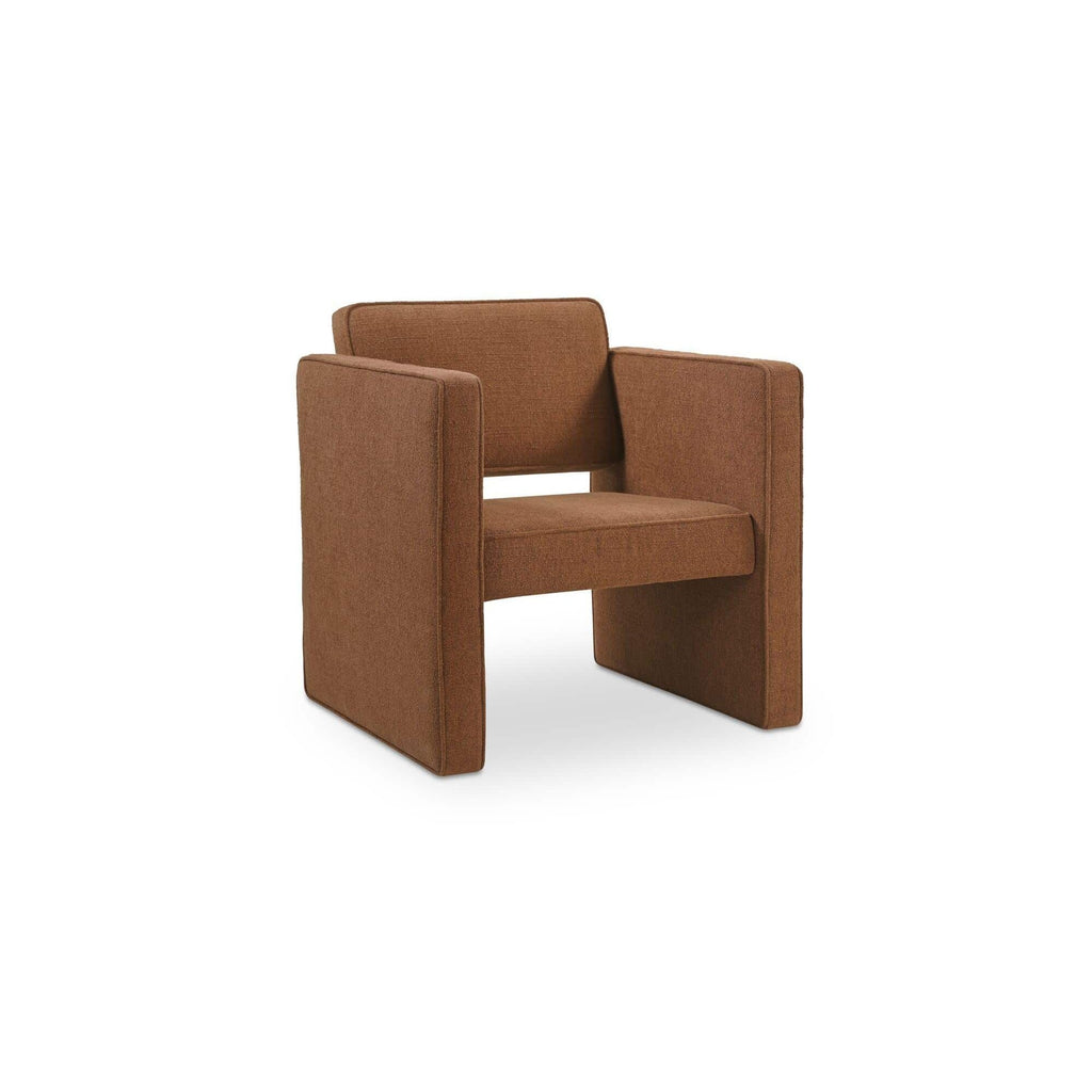 Fauteuil d'appoint moderne en cuir et tissu avec cadre en bois pour salon