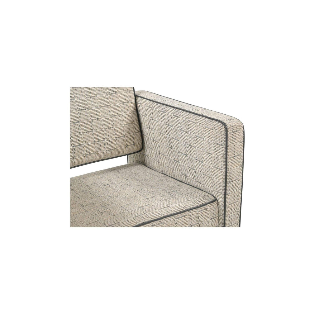Fauteuil d'appoint moderne en cuir et tissu avec cadre en bois pour salon