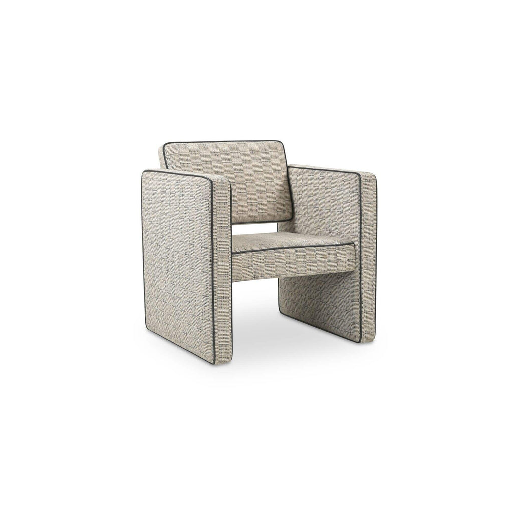 Fauteuil d'appoint moderne en cuir et tissu avec cadre en bois pour salon