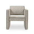 Fauteuil d'appoint moderne en cuir et tissu avec cadre en bois pour salon