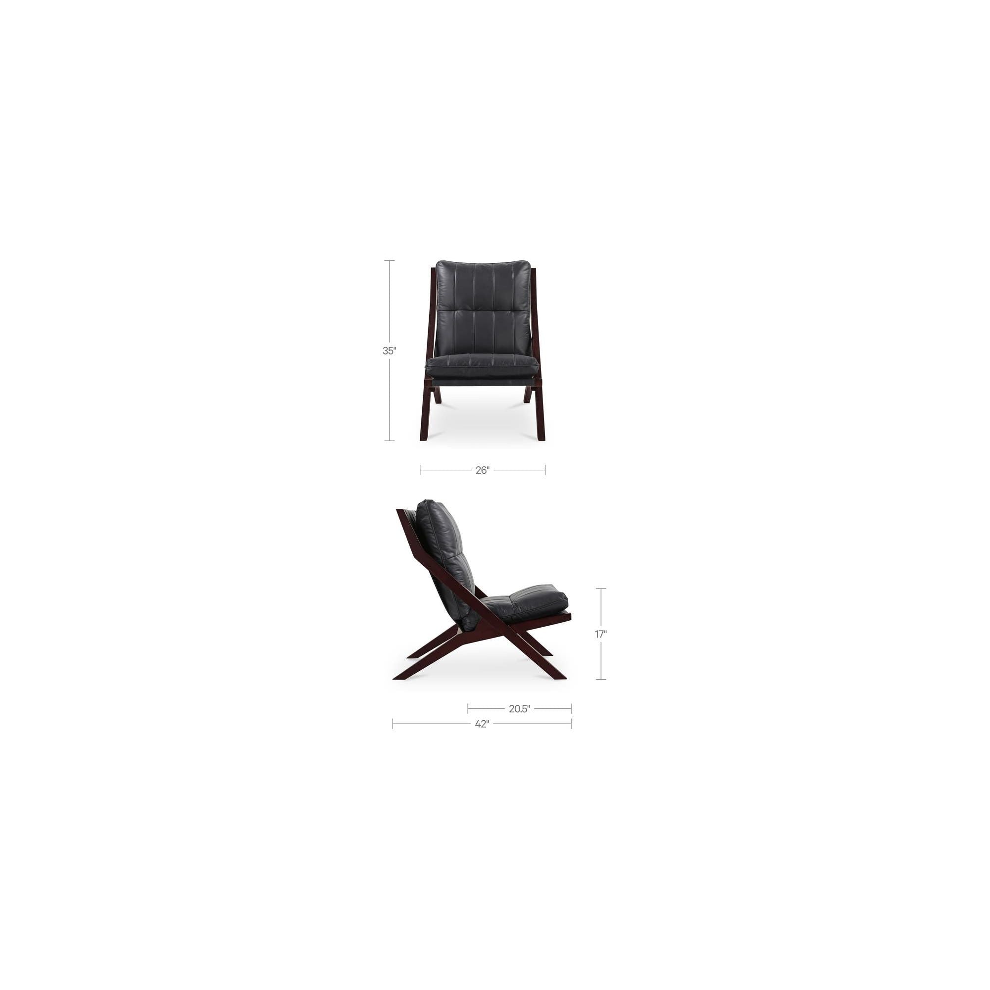Fauteuil d'appoint en cuir et bois de style Mid-Century avec structure en bois massif pour salon
