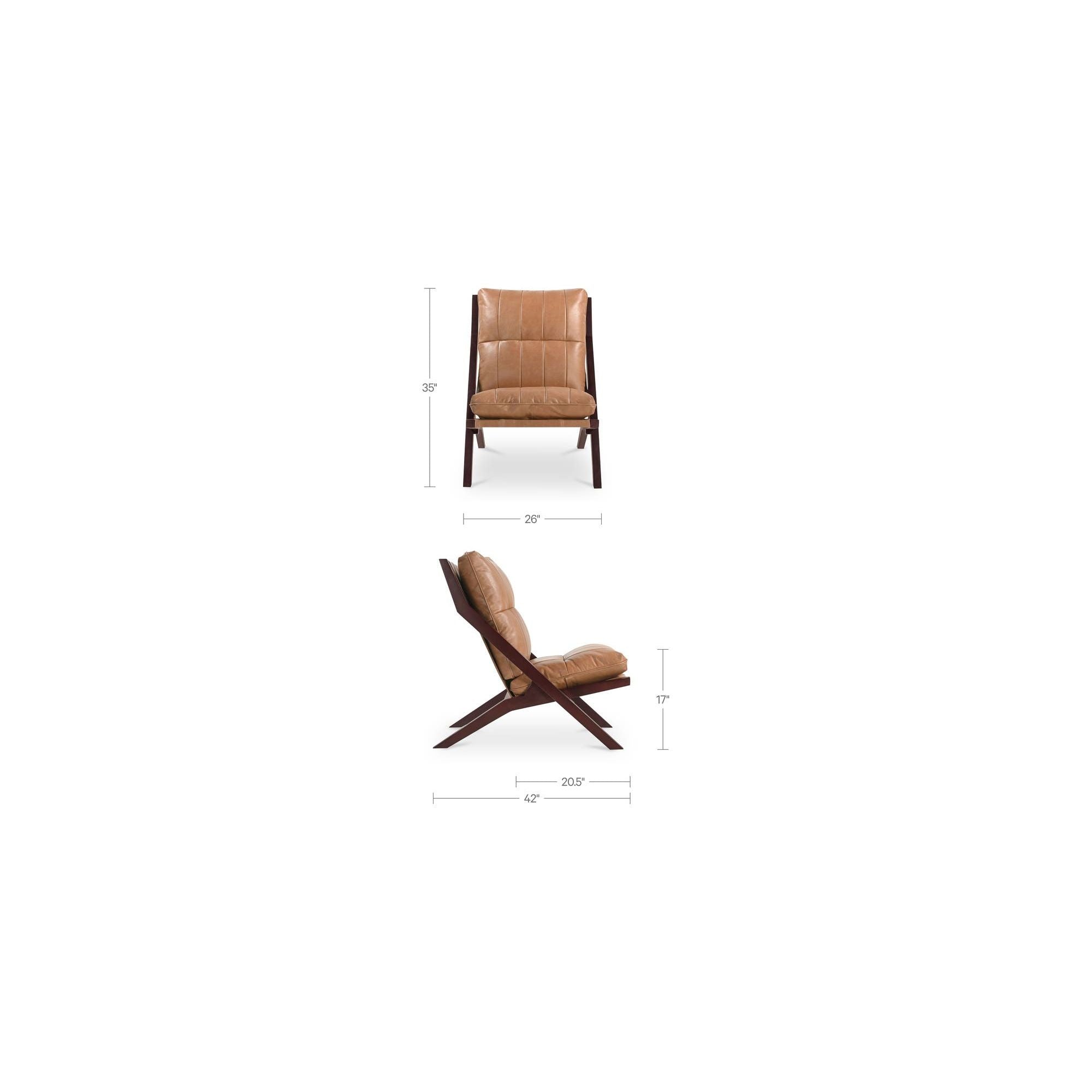 Fauteuil d'appoint en cuir et bois de style Mid-Century avec structure en bois massif pour salon