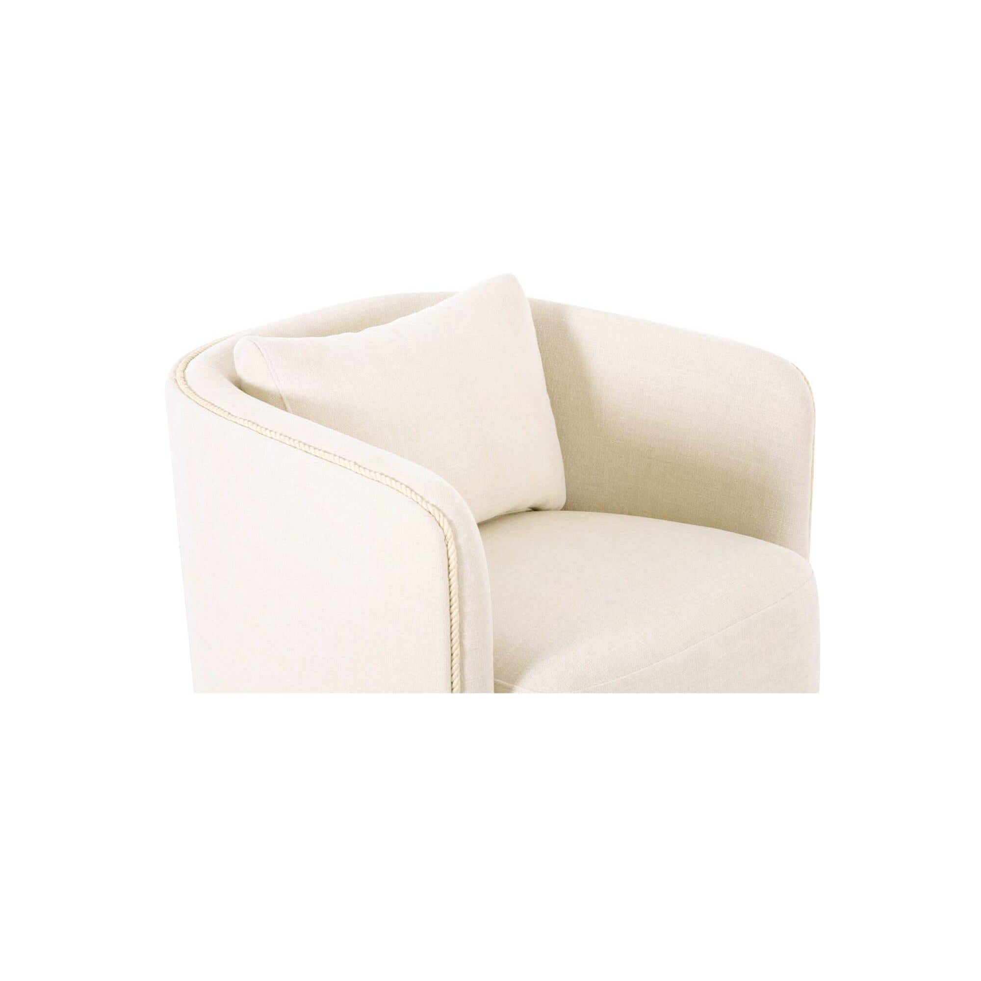 Fauteuil d'appoint pivotant contemporain rembourré avec siège coussiné pour salon