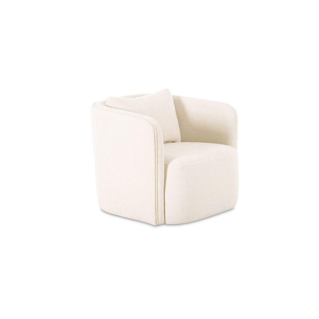Fauteuil d'appoint pivotant contemporain rembourré avec siège coussiné pour salon