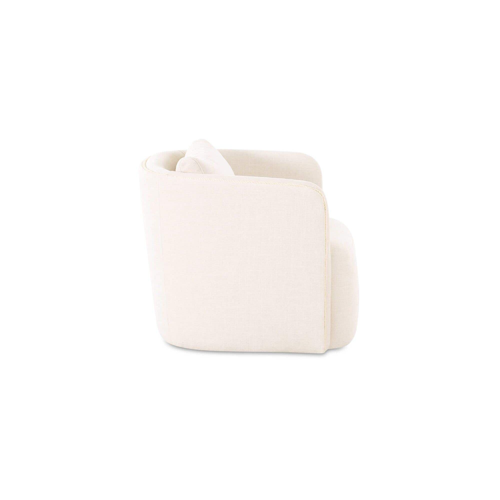 Fauteuil d'appoint pivotant contemporain rembourré avec siège coussiné pour salon