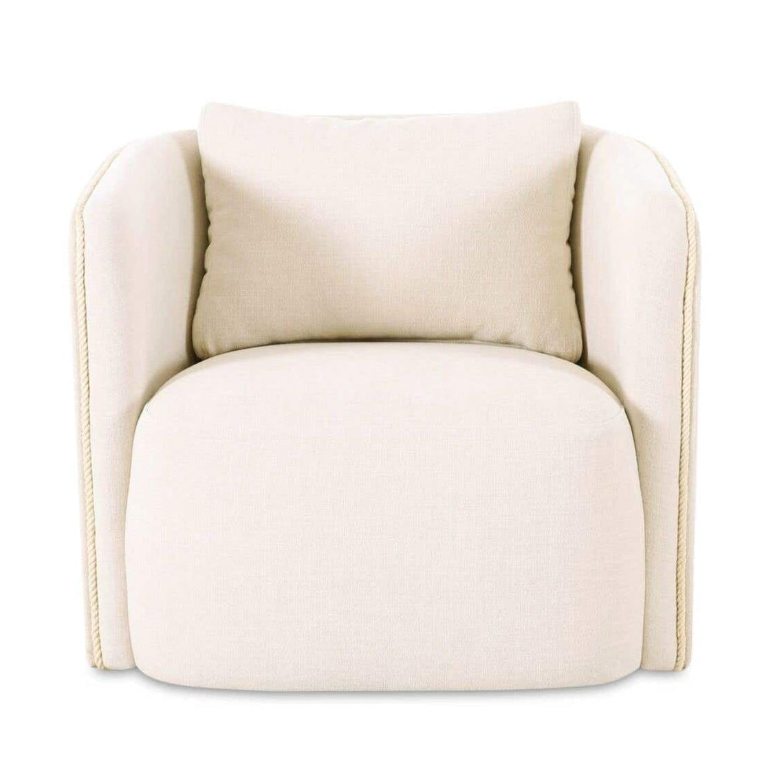 Fauteuil d'appoint pivotant contemporain rembourré avec siège coussiné pour salon