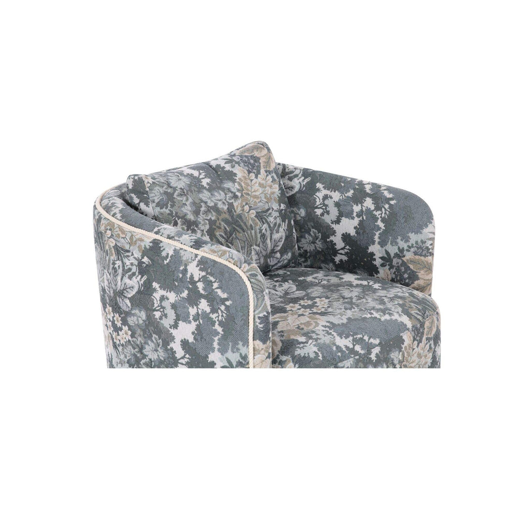Fauteuil d'appoint pivotant contemporain rembourré avec siège coussiné pour salon