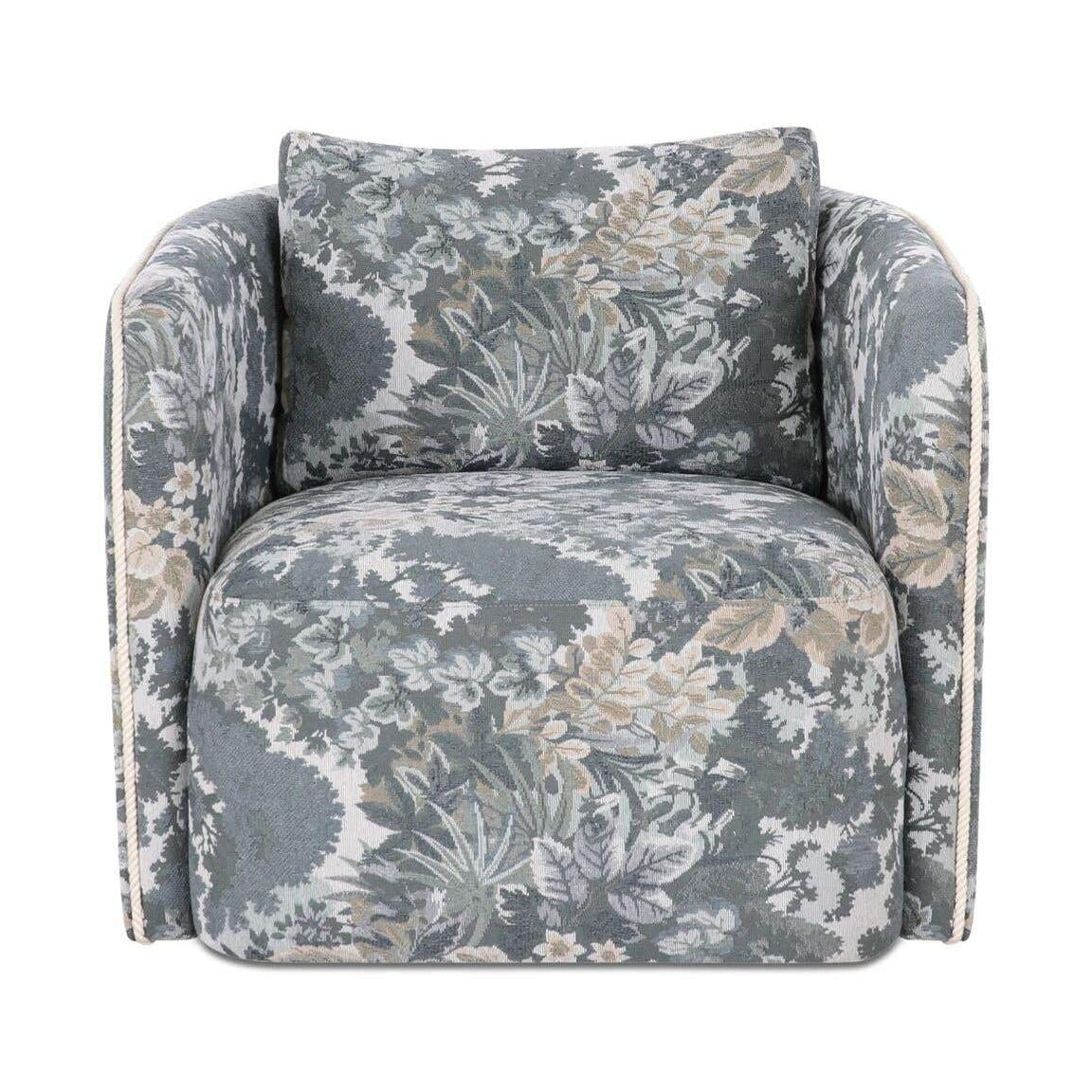 Fauteuil d'appoint pivotant contemporain rembourré avec siège coussiné pour salon