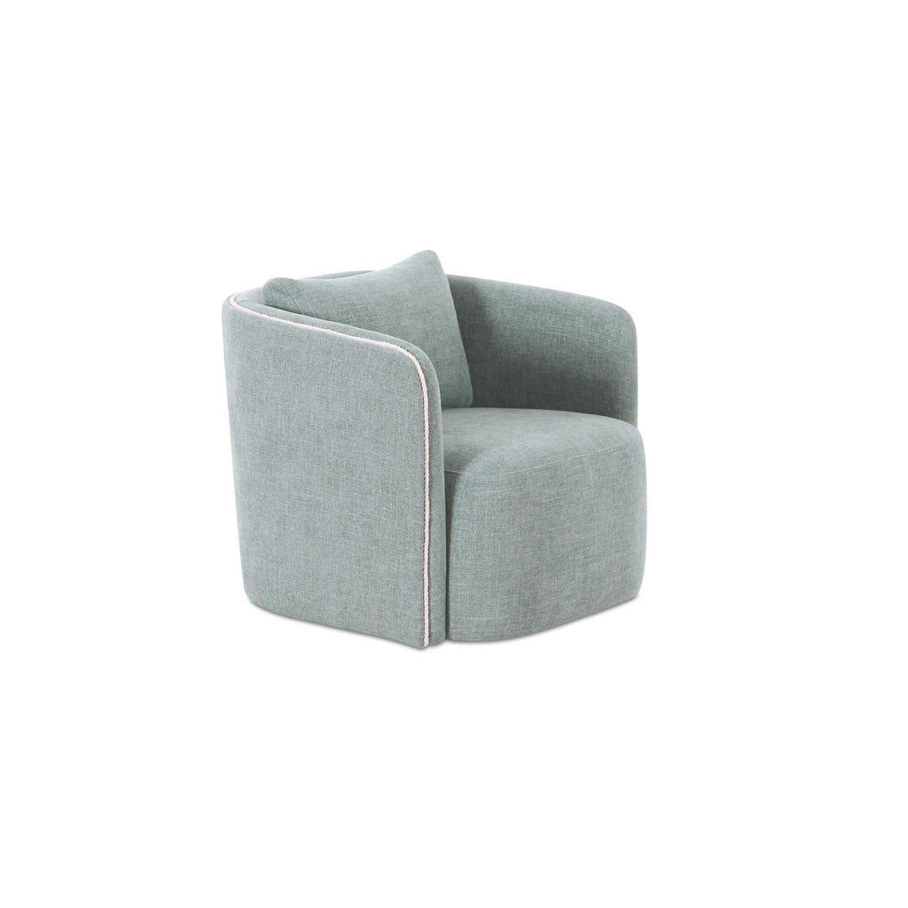 Fauteuil d'appoint pivotant contemporain rembourré avec siège coussiné pour salon