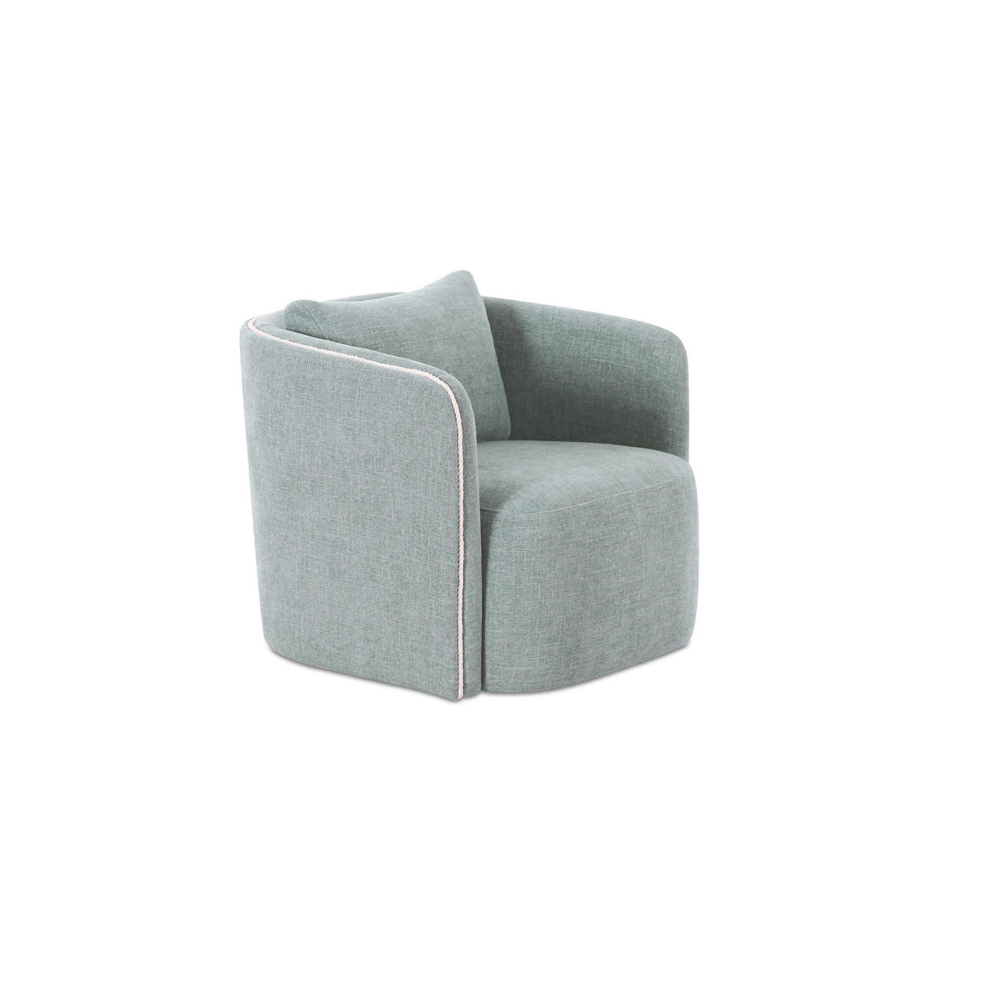 Fauteuil d'appoint pivotant contemporain rembourré avec siège coussiné pour salon