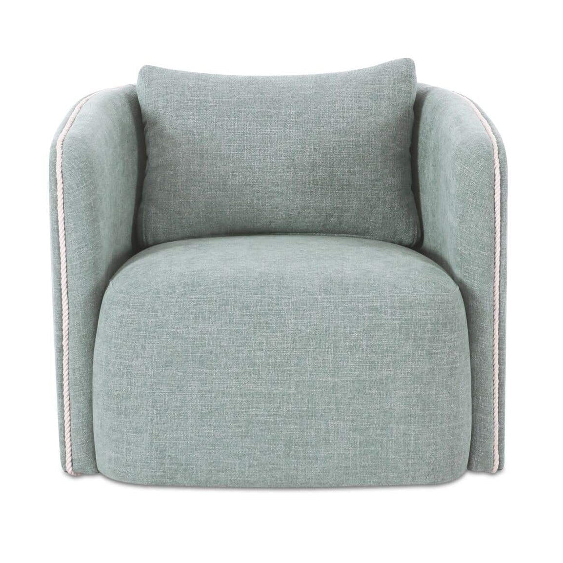 Fauteuil d'appoint pivotant contemporain rembourré avec siège coussiné pour salon