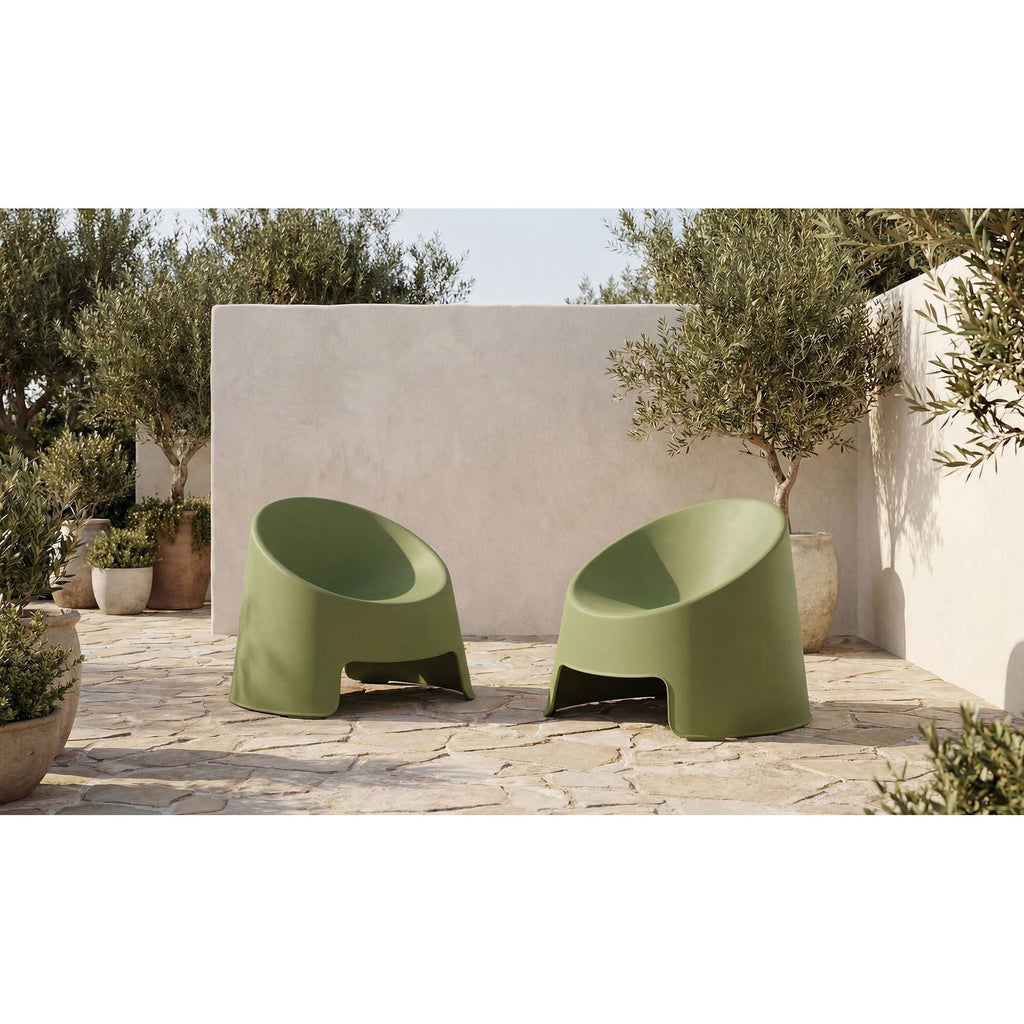 Fauteuil d'appoint moderne en résine rembourré avec coussin pour l'extérieur (terrasse et salon)