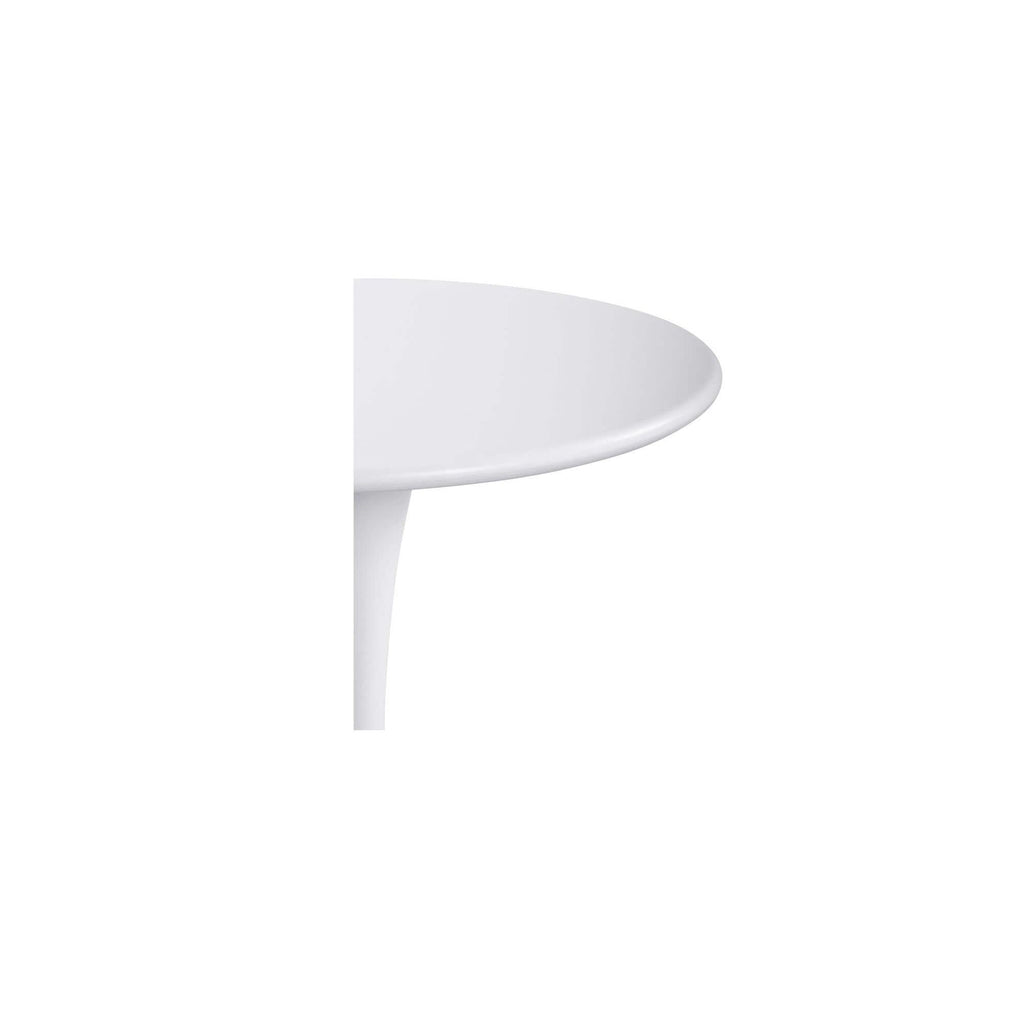 Table de bar d'extérieur moderne en métal blanc avec plateau rond pour patio et jardin