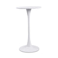 Table de bar d'extérieur moderne en métal blanc avec plateau rond pour patio et jardin