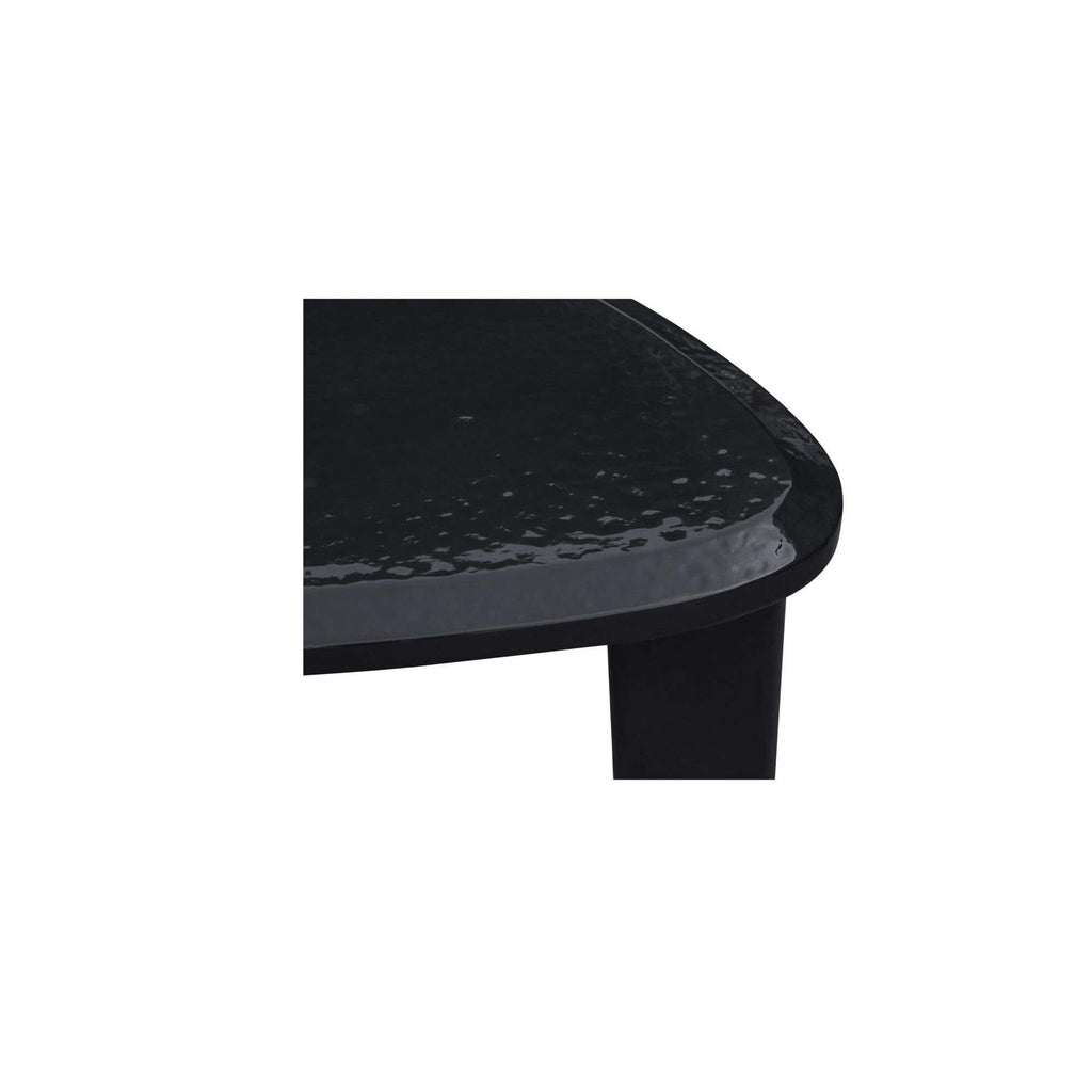 Table basse d'extérieur moderne en béton laqué avec design gigogne compact pour balcon