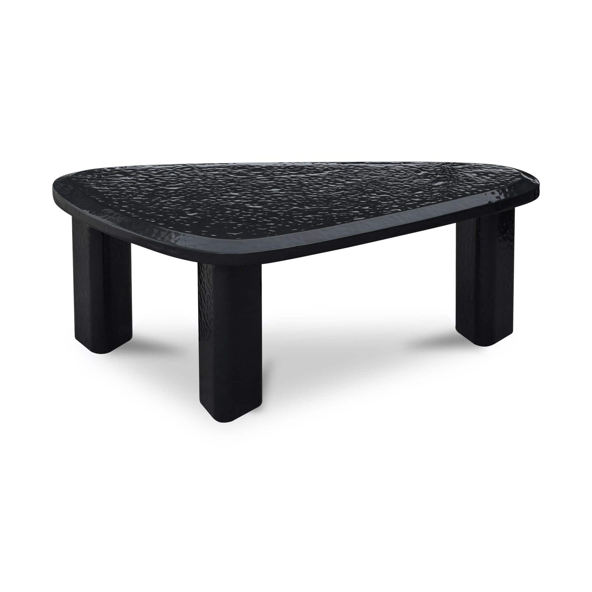 Table basse d'extérieur moderne en béton laqué avec design gigogne compact pour balcon