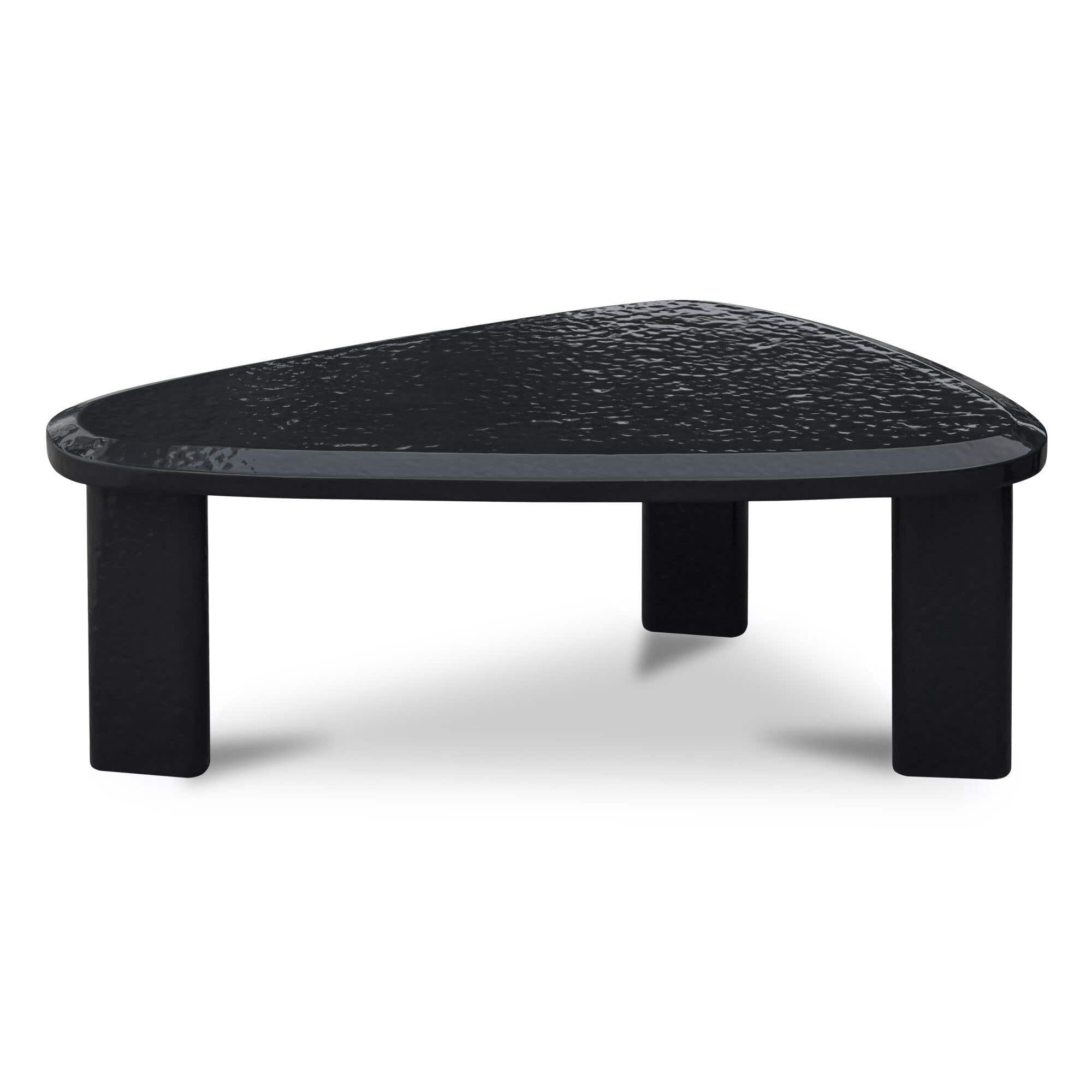 Table basse d'extérieur moderne en béton laqué avec design gigogne compact pour balcon