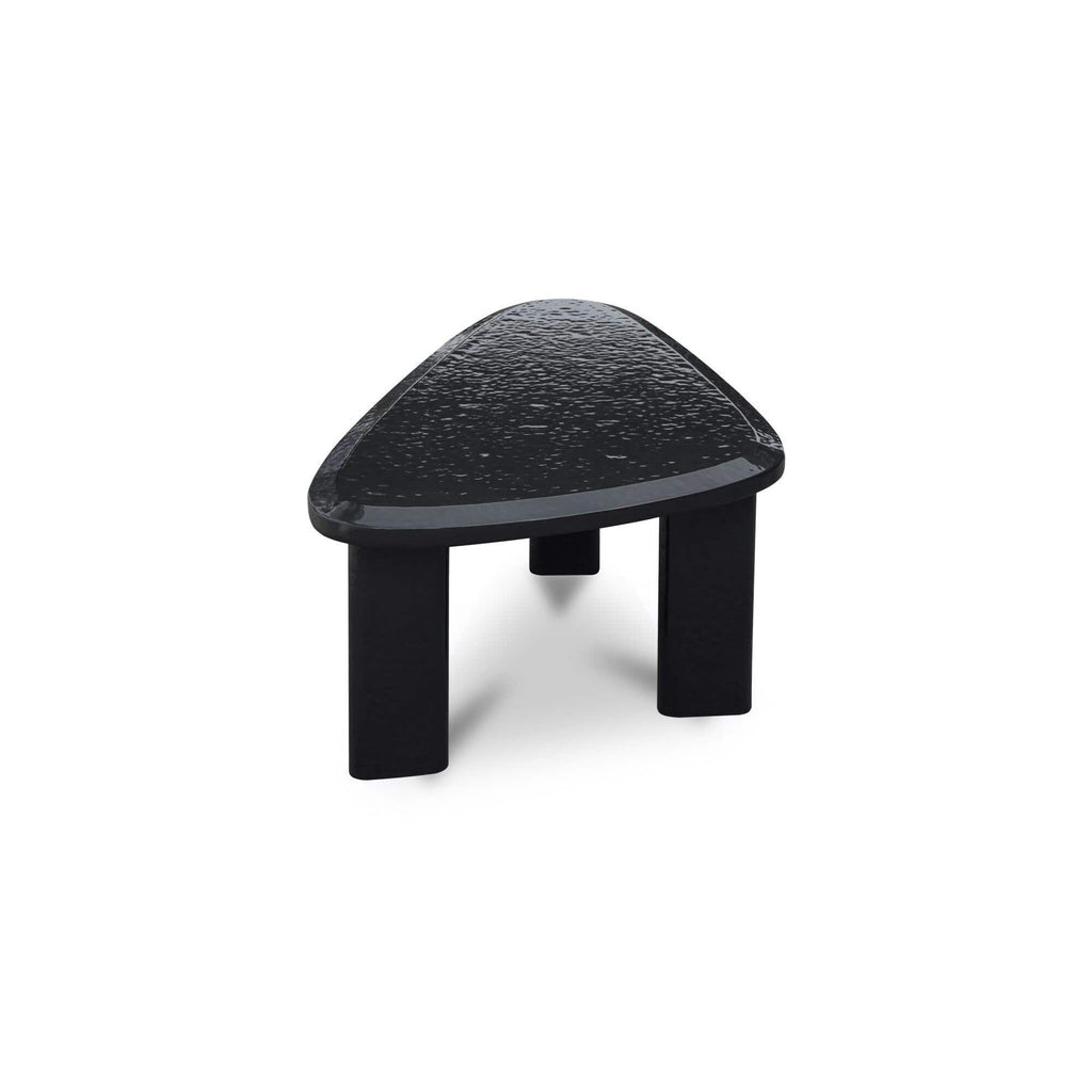 Table basse d'extérieur moderne en béton laqué avec design gigogne compact pour balcon