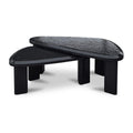 Table basse d'extérieur moderne en béton laqué avec design gigogne compact pour balcon