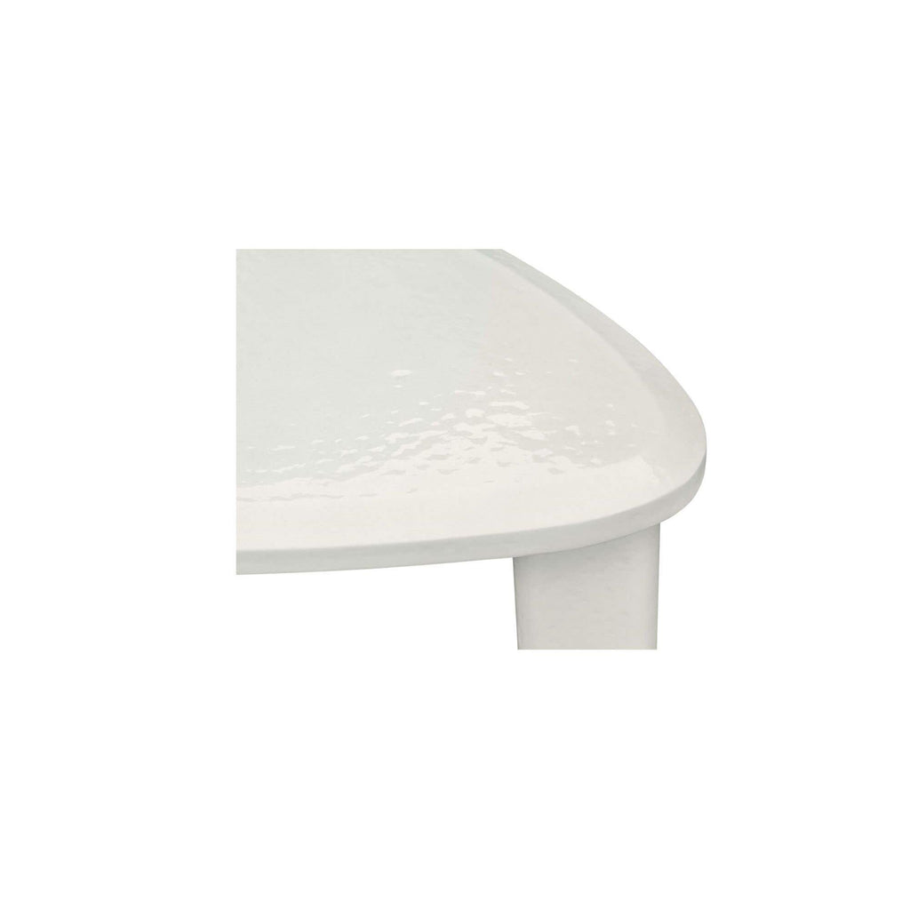 Table basse d'extérieur moderne en béton laqué avec design gigogne compact pour balcon
