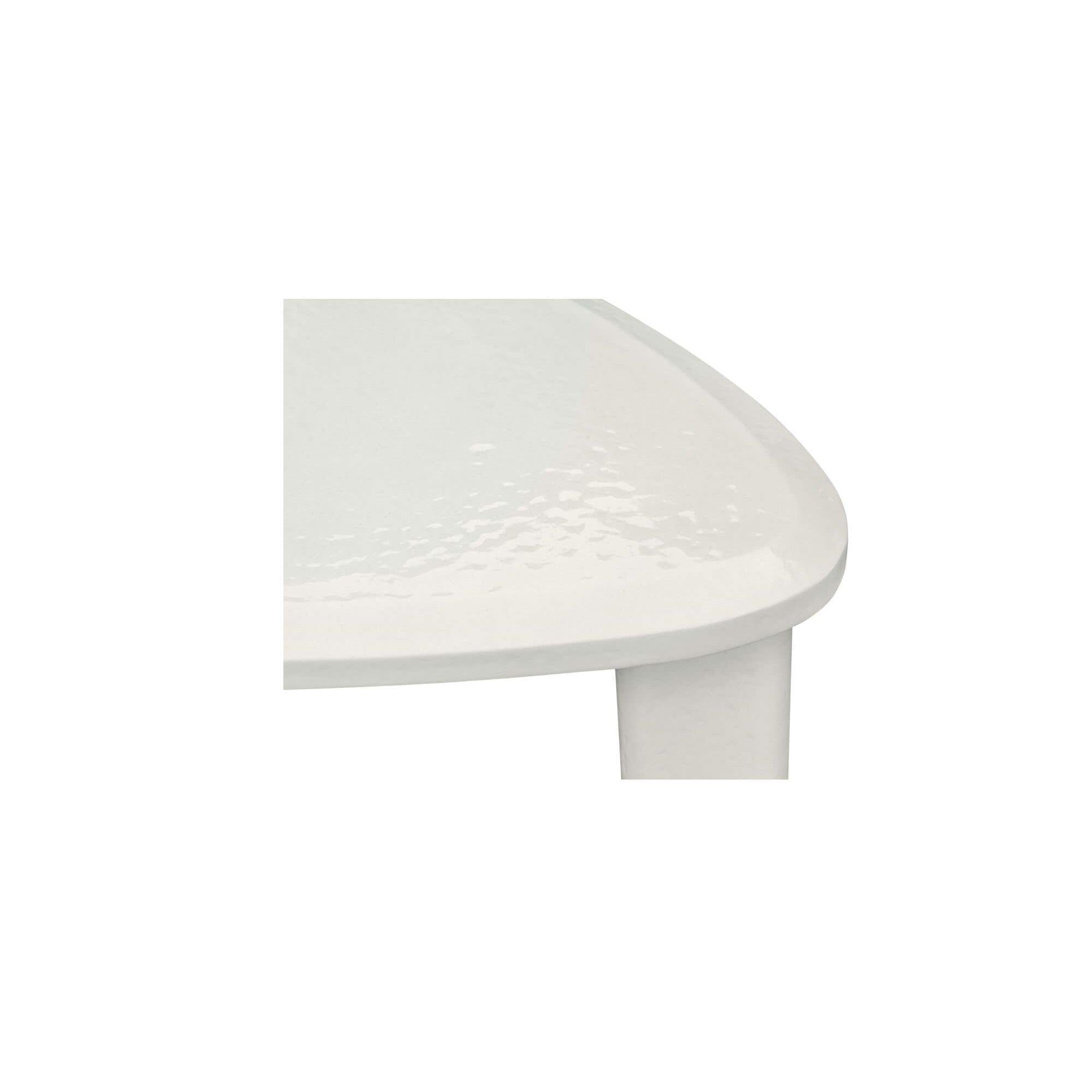 Table basse d'extérieur moderne en béton laqué avec design gigogne compact pour balcon