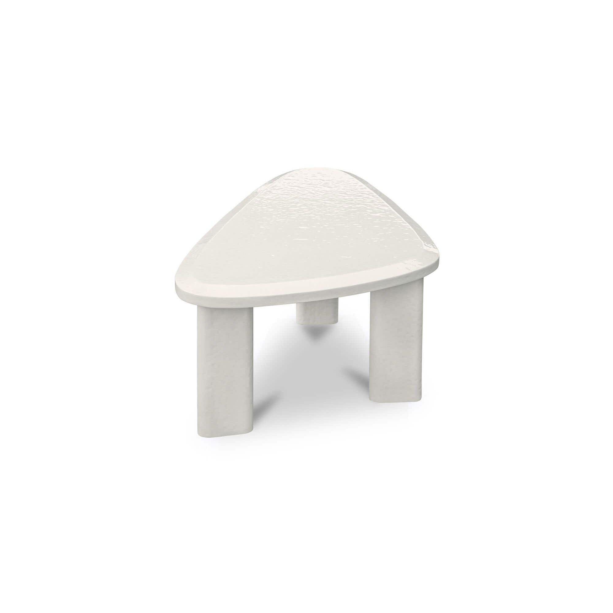 Table basse d'extérieur moderne en béton laqué avec design gigogne compact pour balcon