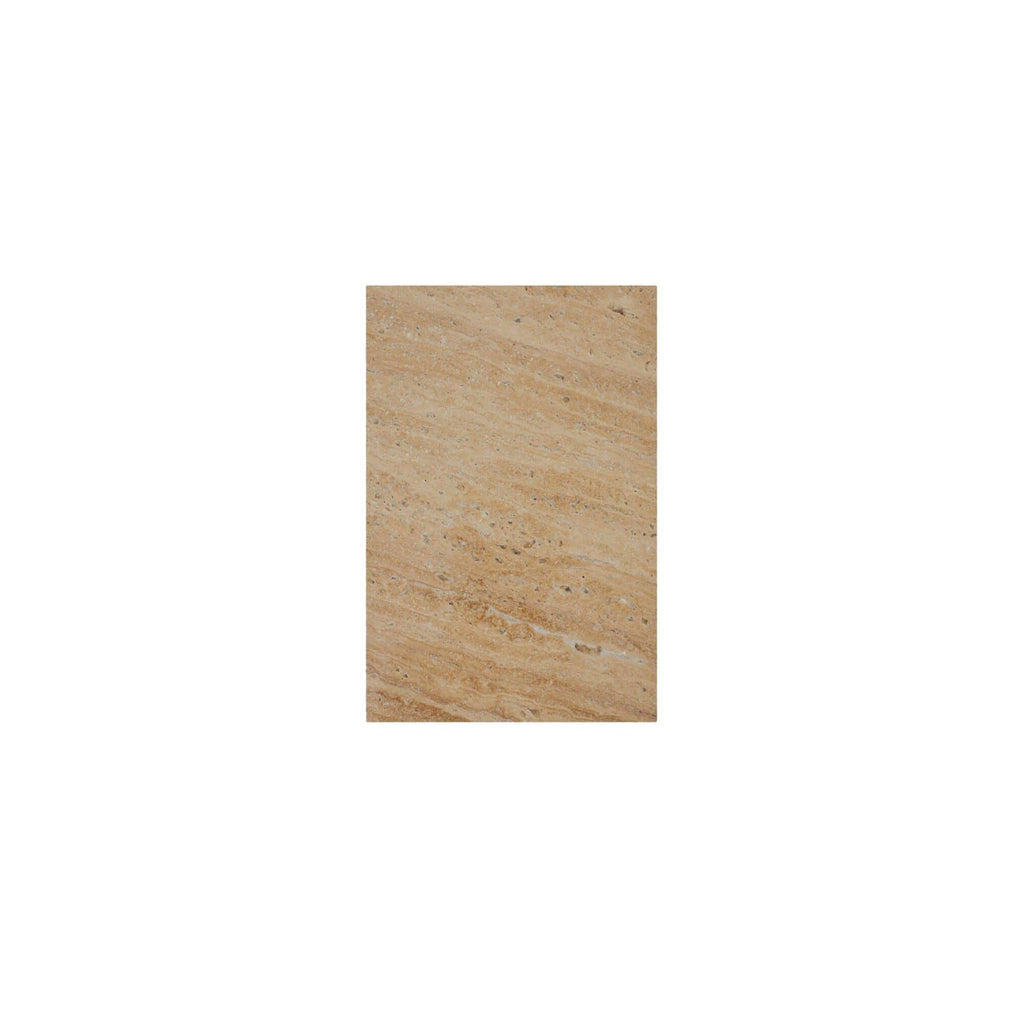 Table basse d'extérieur en bois naturel et pierre avec plateau rond pour patio et jardin