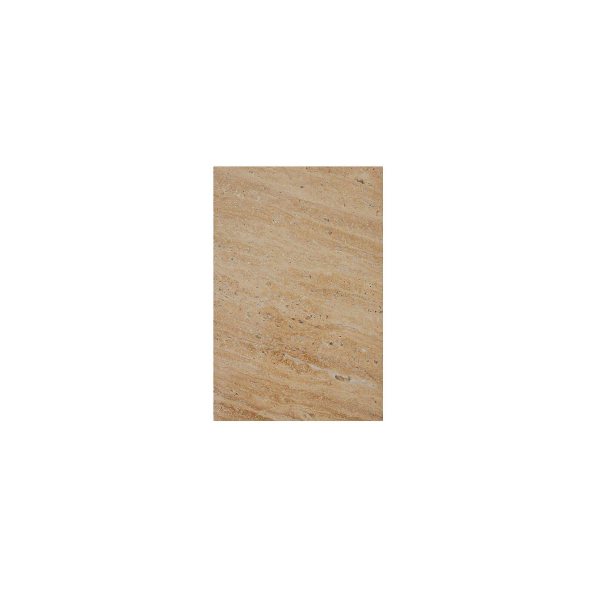 Table basse d'extérieur en bois naturel et pierre avec plateau rond pour patio et jardin