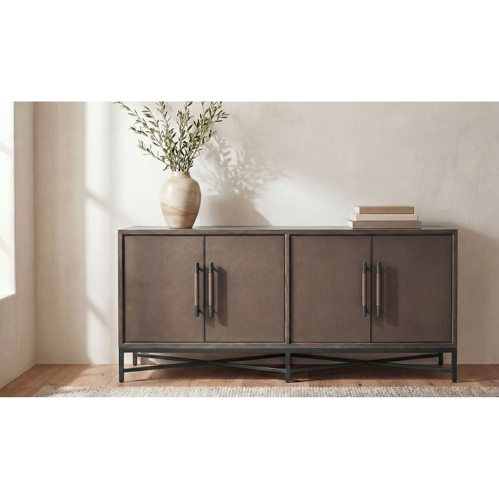 Buffet Contemporain en Bois avec Portes de Rangement pour Salle à Manger et Salon