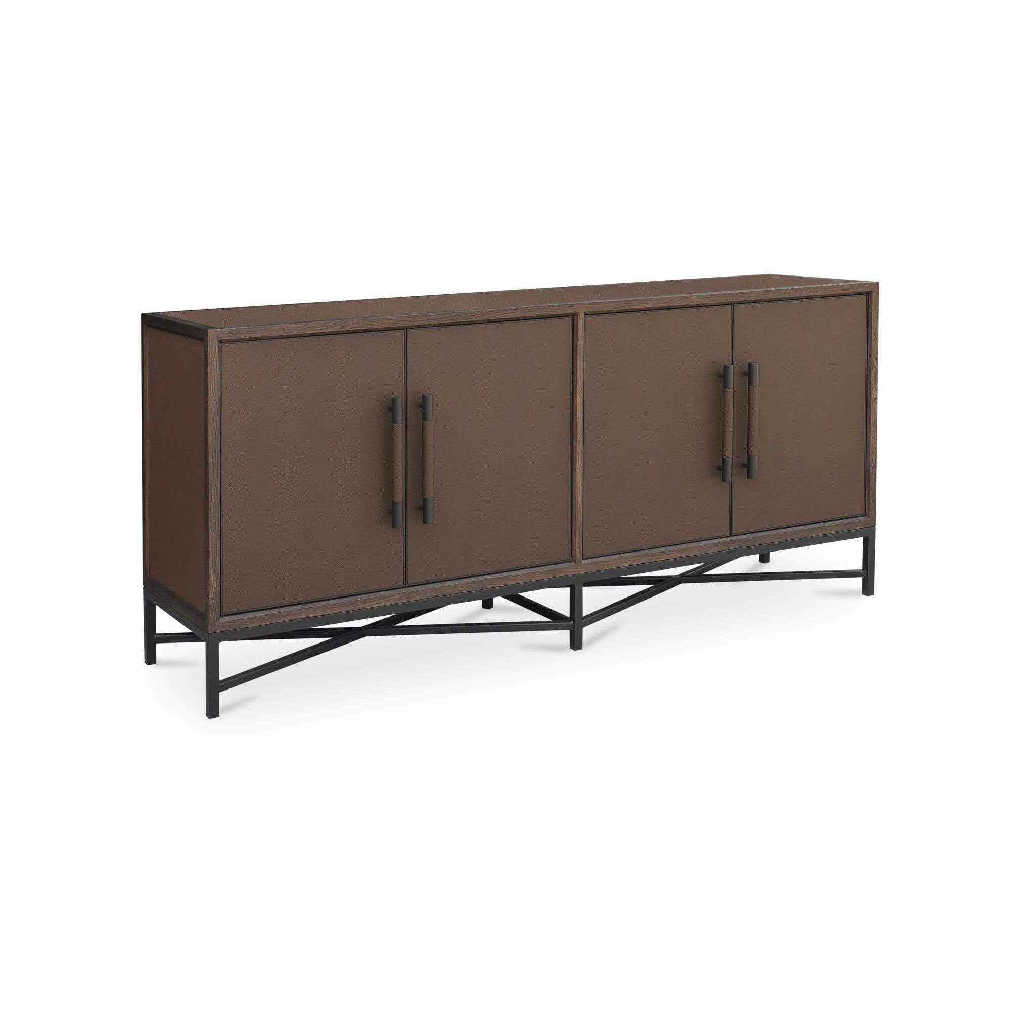 Buffet Contemporain en Bois avec Portes de Rangement pour Salle à Manger et Salon