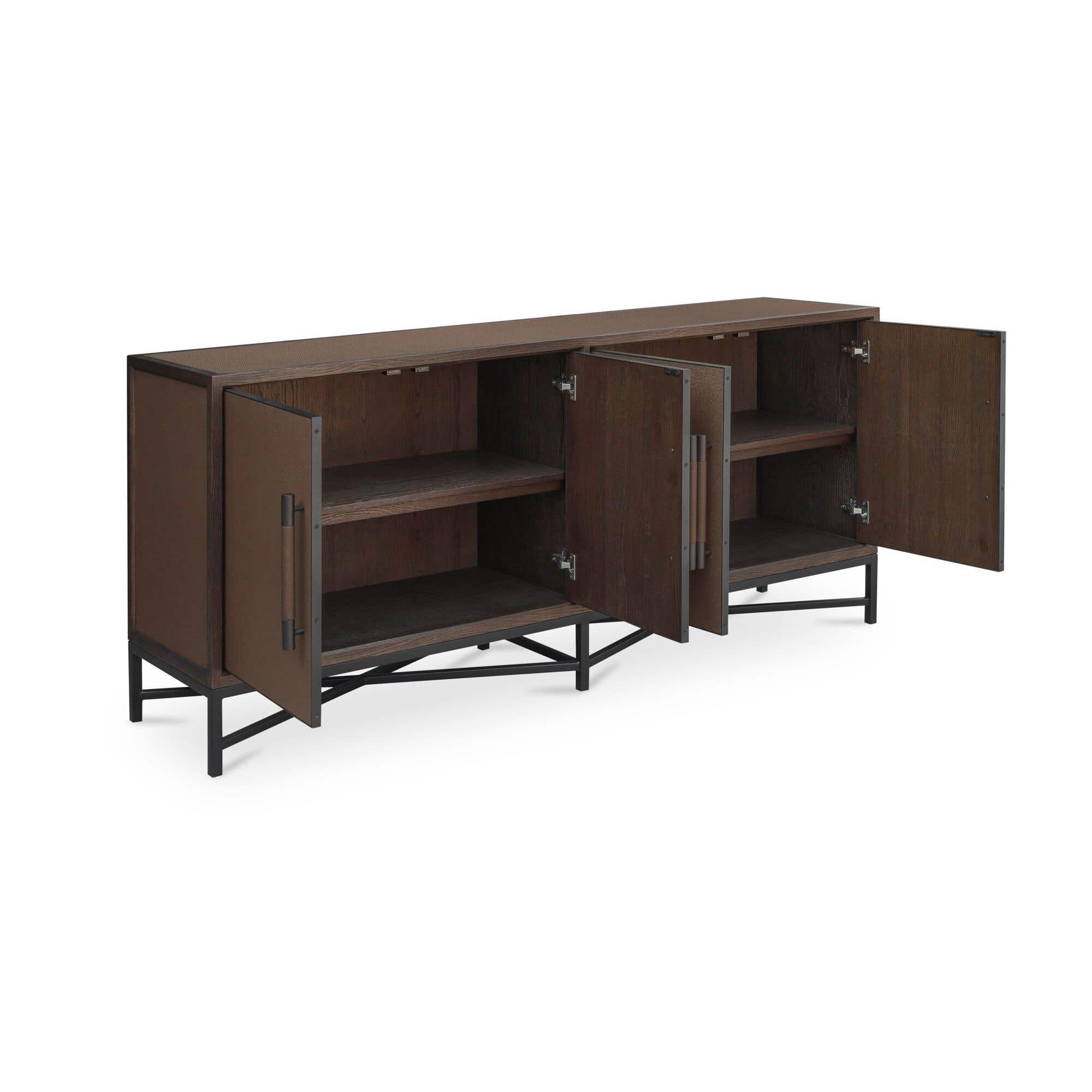 Buffet Contemporain en Bois avec Portes de Rangement pour Salle à Manger et Salon