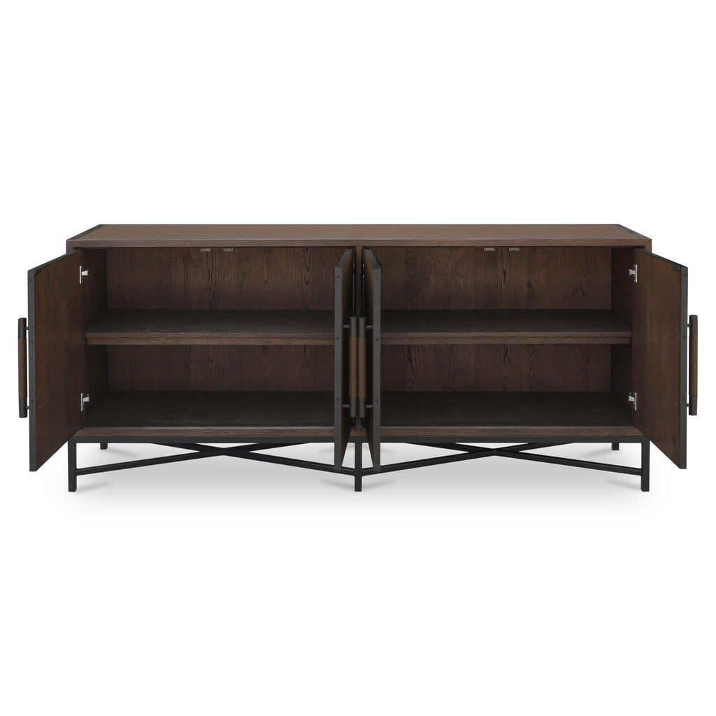 Buffet Contemporain en Bois avec Portes de Rangement pour Salle à Manger et Salon