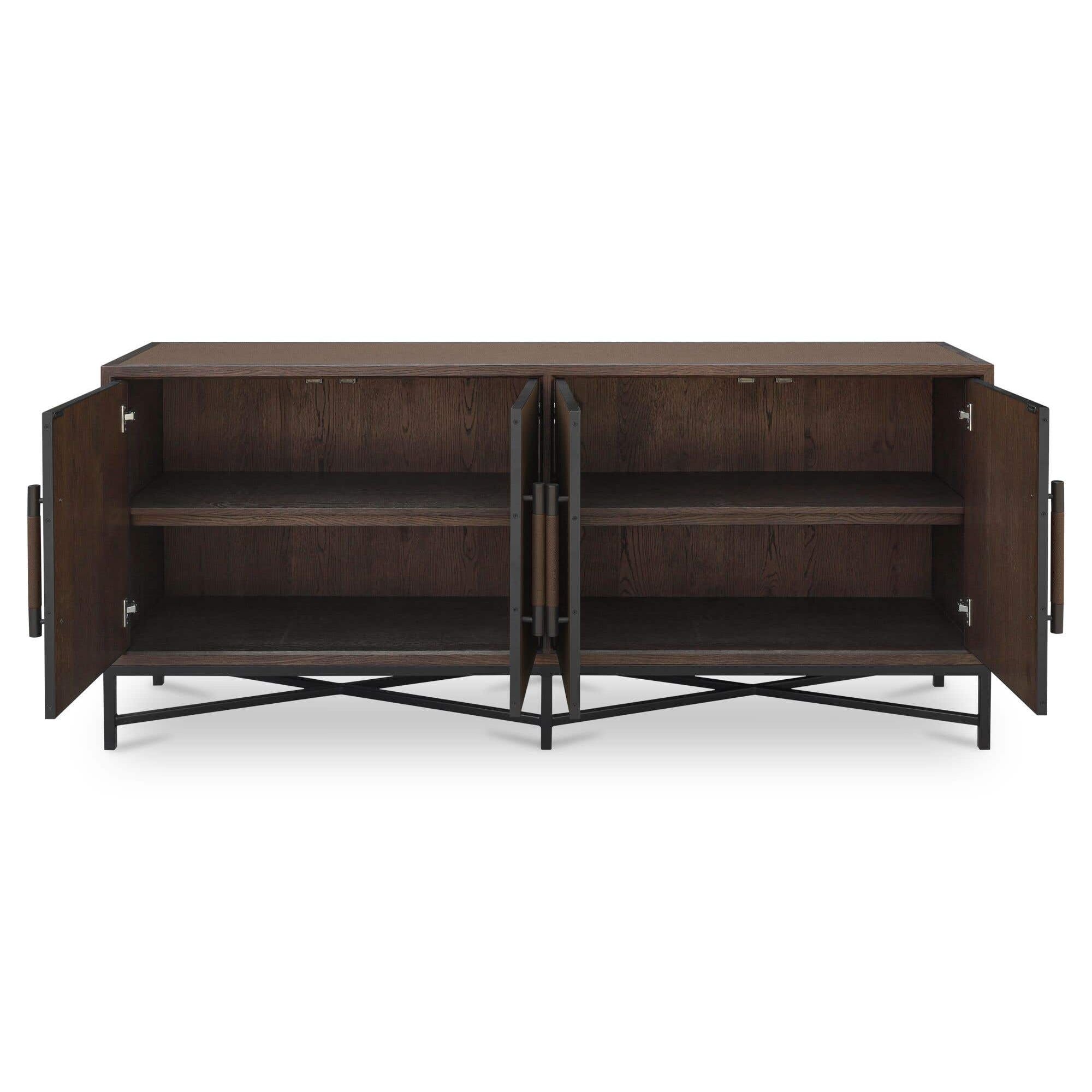 Buffet Contemporain en Bois avec Portes de Rangement pour Salle à Manger et Salon